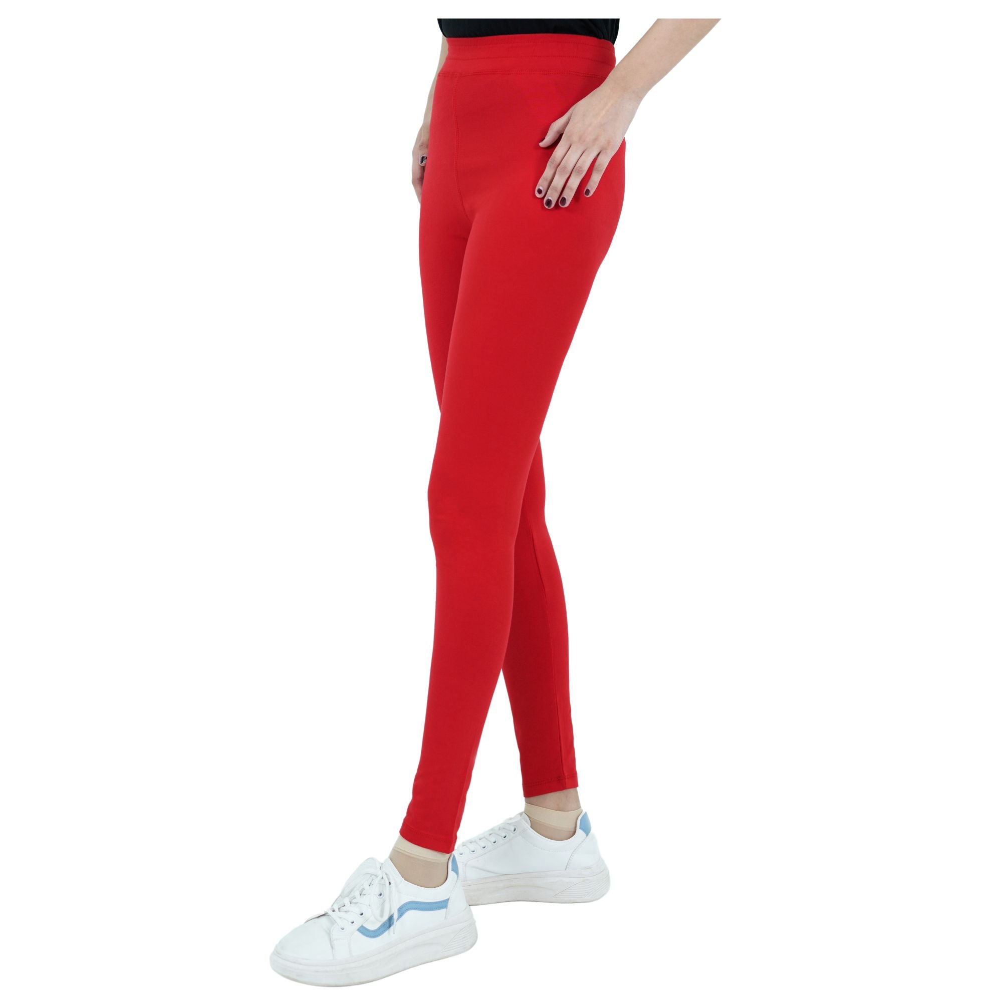 Damen Leggings aus 100% Baumwolle Rot