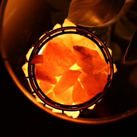 Himalaya-Salzlampe - Metallkorb