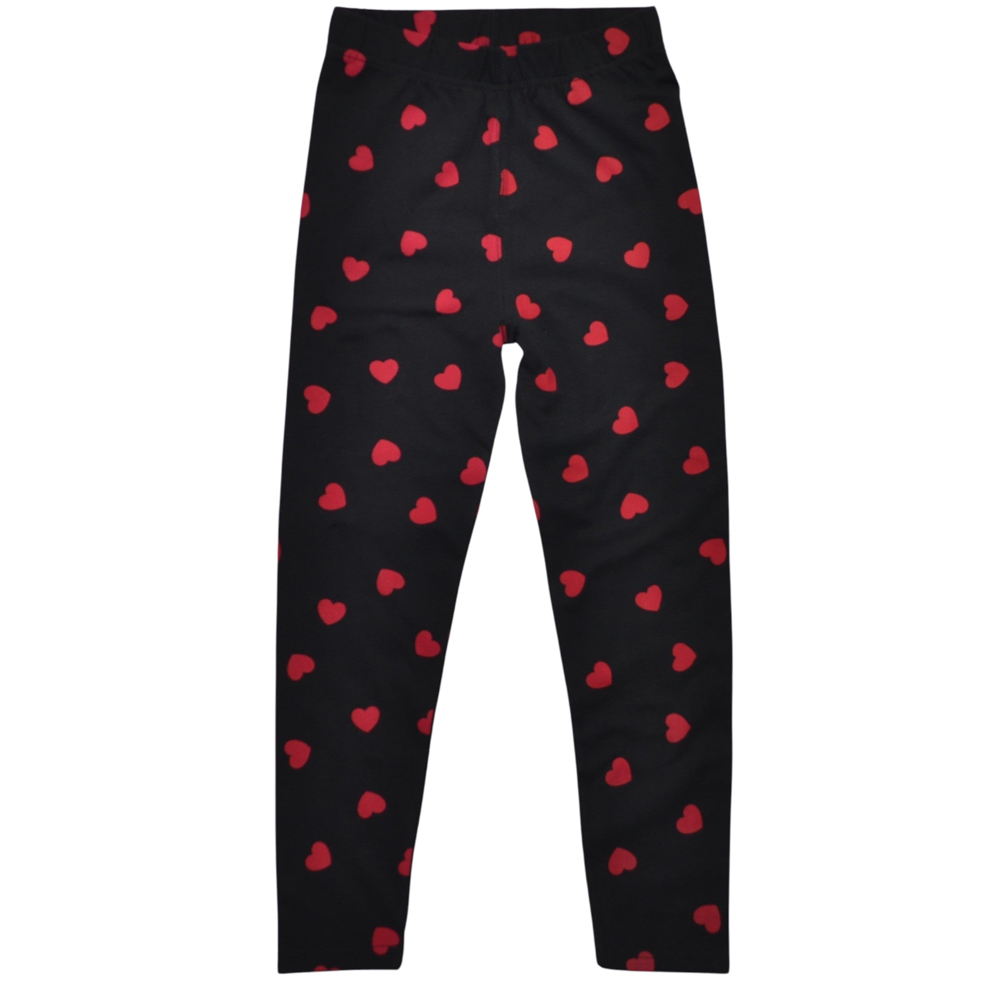 Mädchen Leggings Schwarz Herz Baumwolle