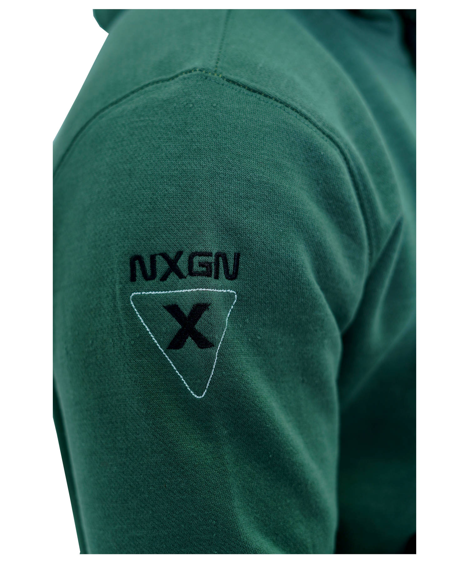 Herren Hoodie Kapuzenpullover Grün mit Stickerei