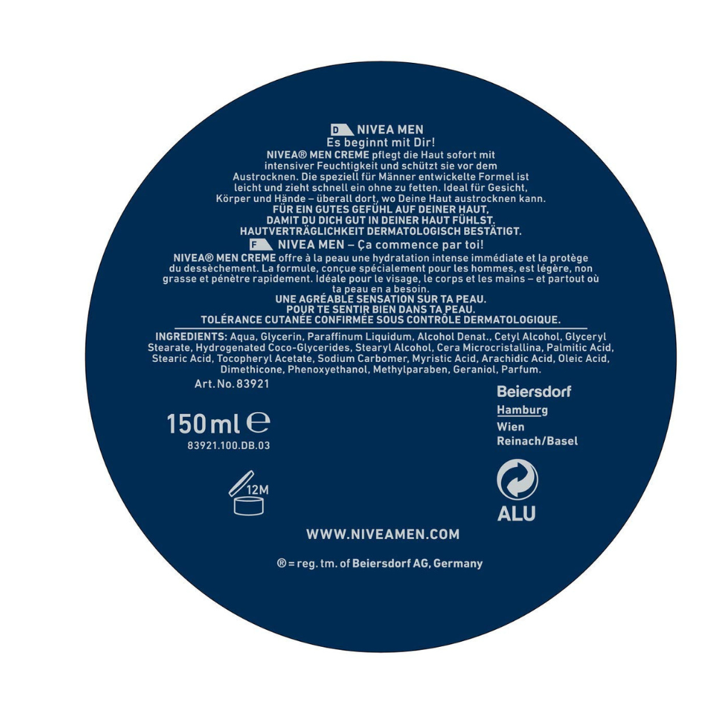 Nivea Men Feuchtigkeitscreme für Gesicht, Körper und Hände