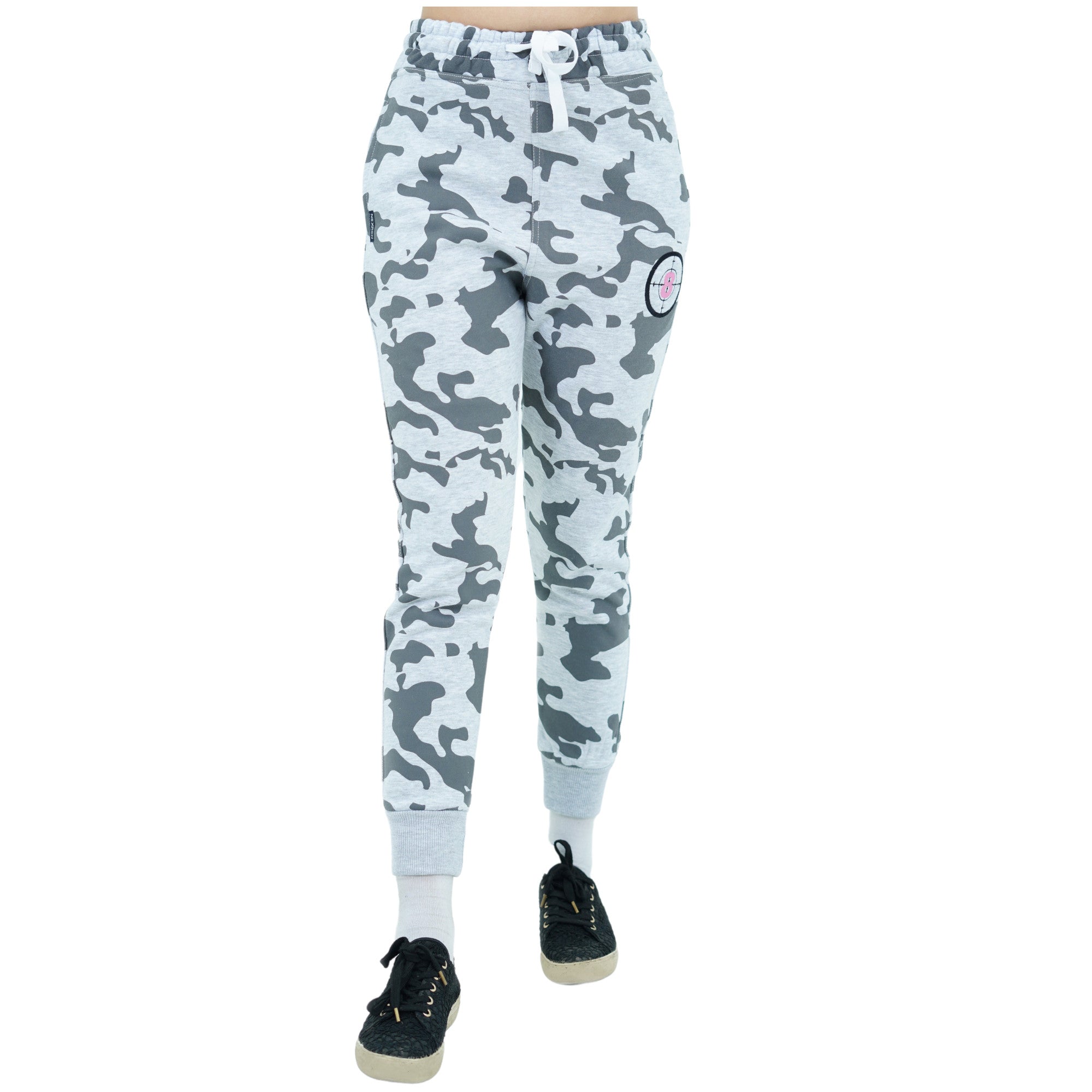 Damen Jogginghose Fleece Grau Stickerei