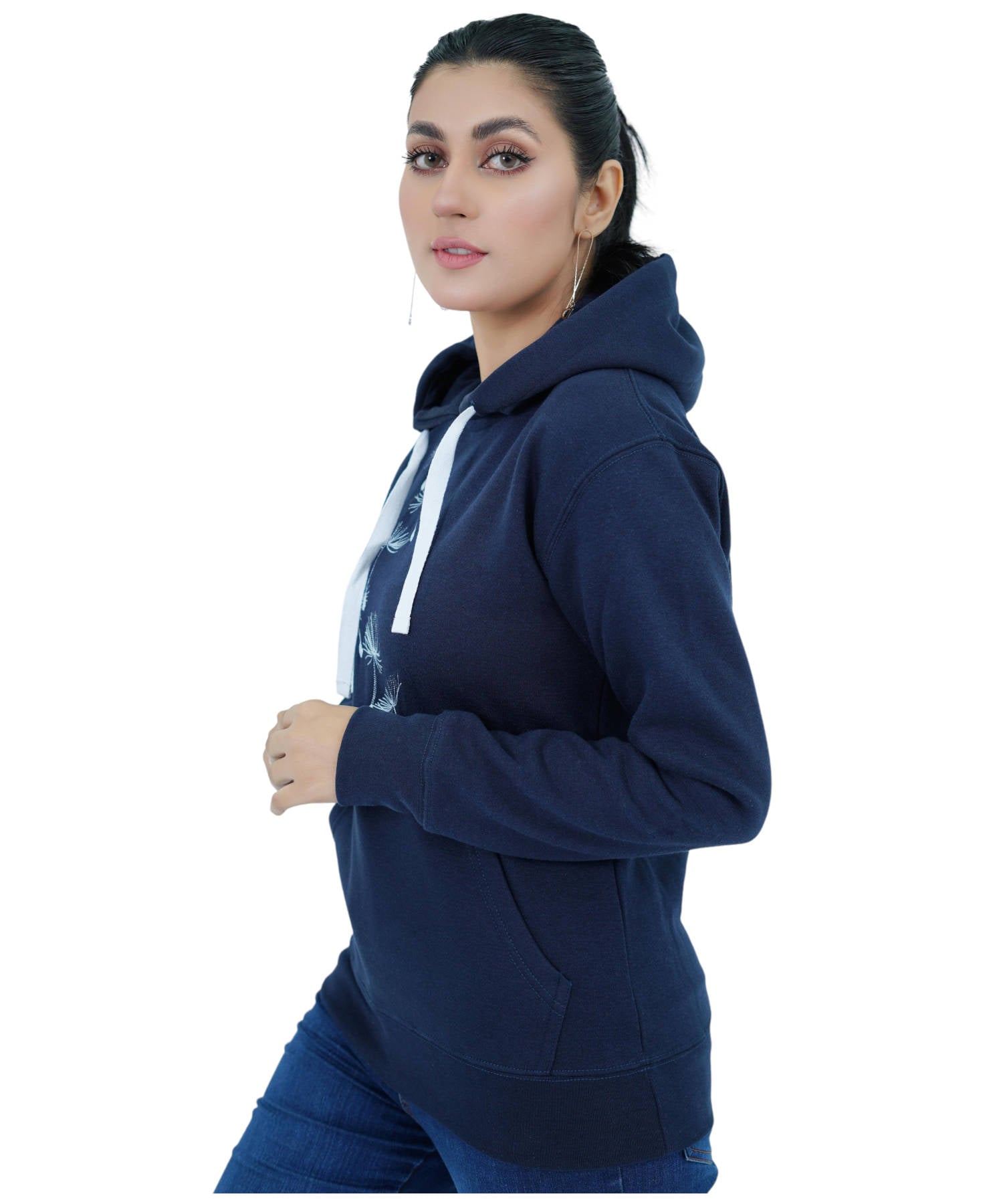 Damen Hoodie Kapuzenpullover Blau
