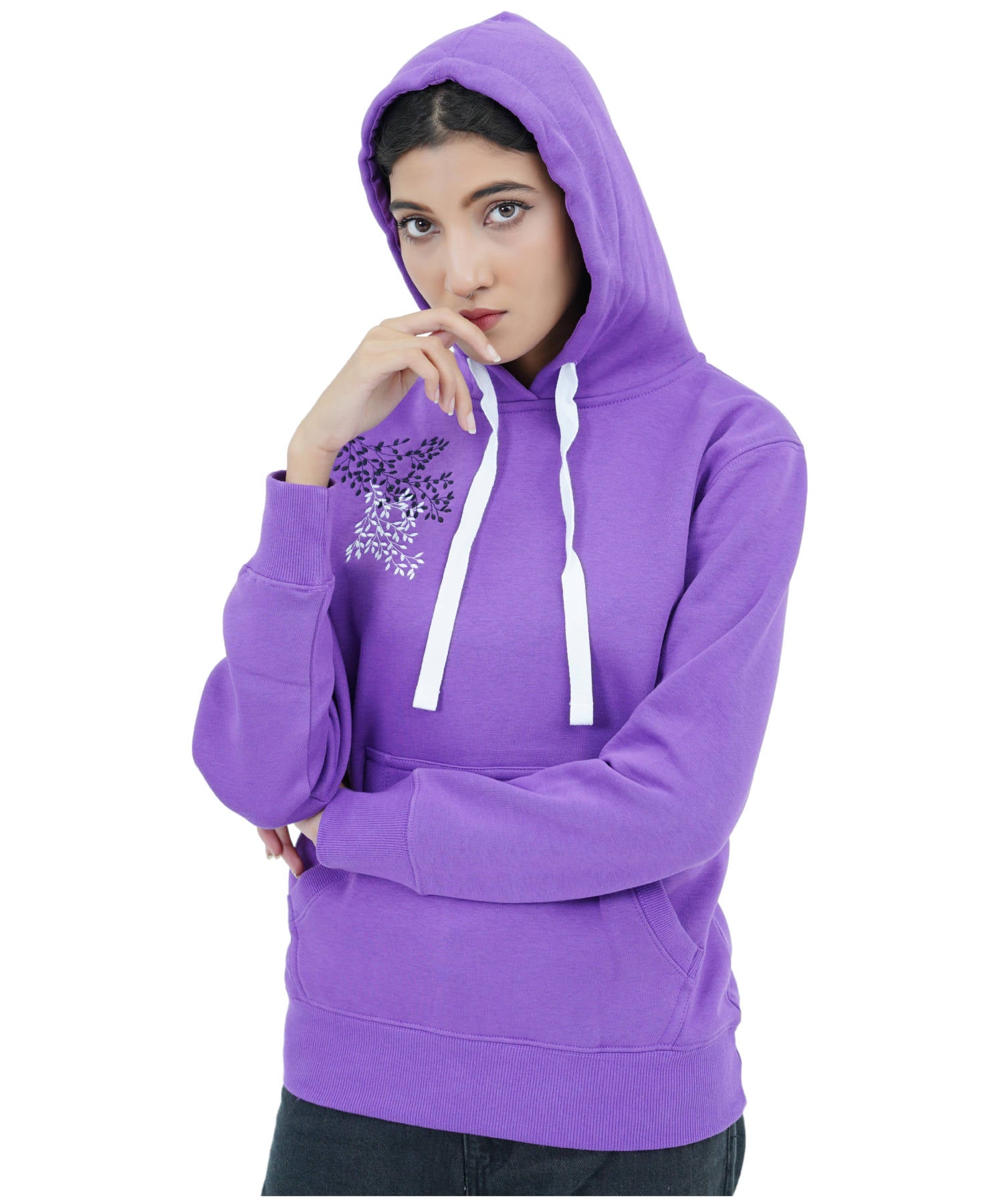 Damen Hoodie Kapuzenpullover Lila