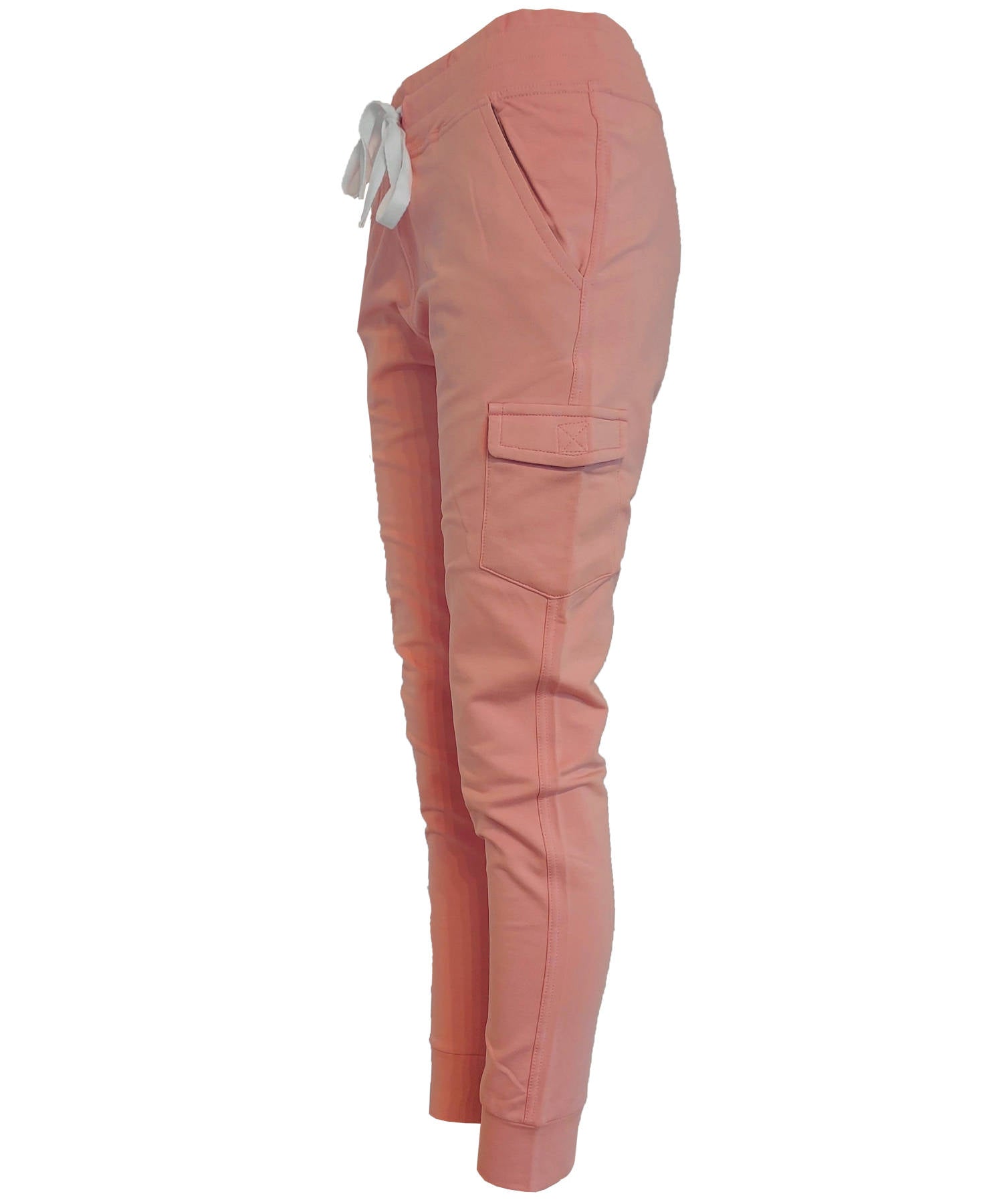 Damen Jogginghose Rosa mit Seitentaschen aus Baumwolle Slim Fit