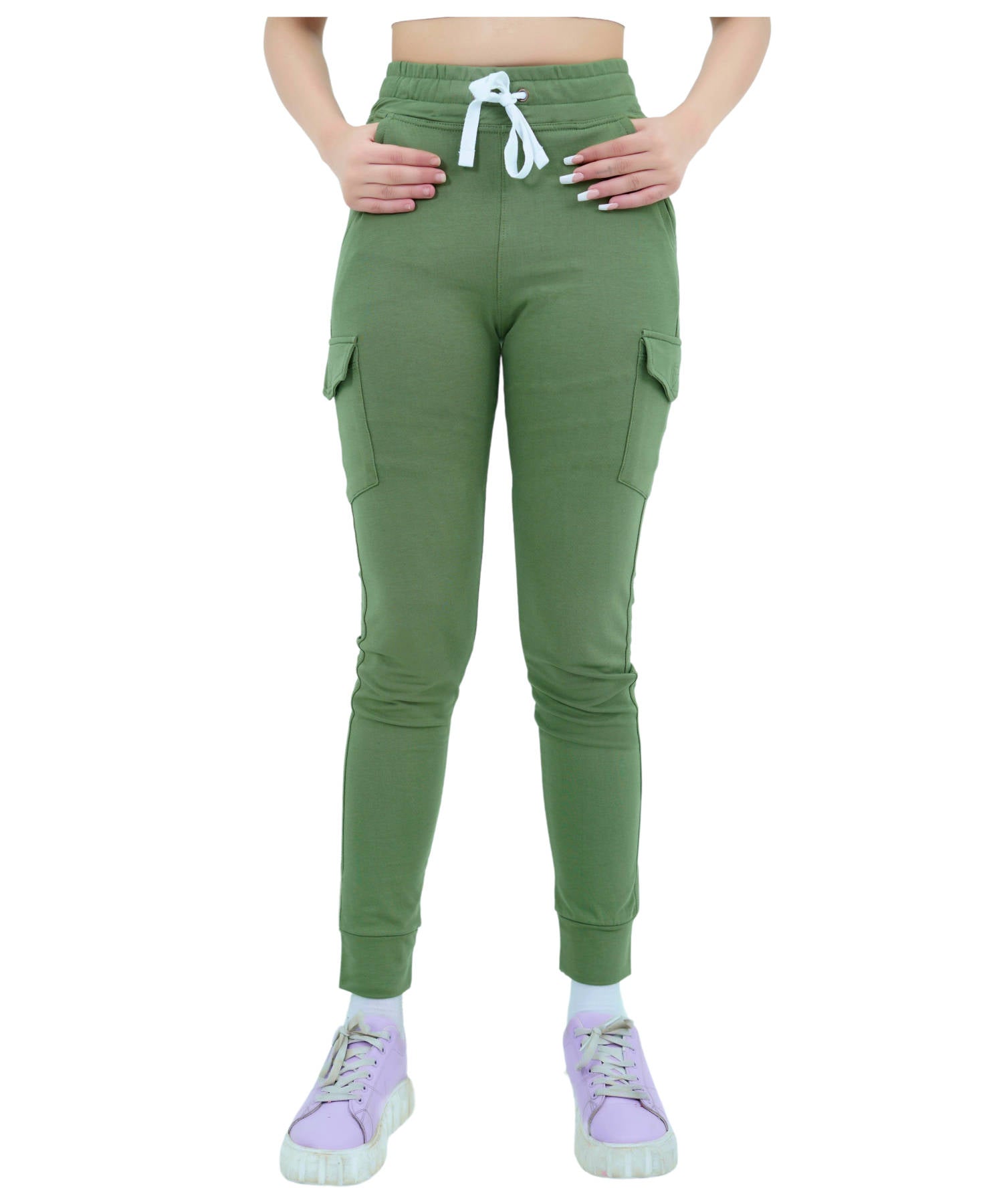 Damen Jogginghose Avocardo mit Seitentaschen aus Baumwolle Slim Fit