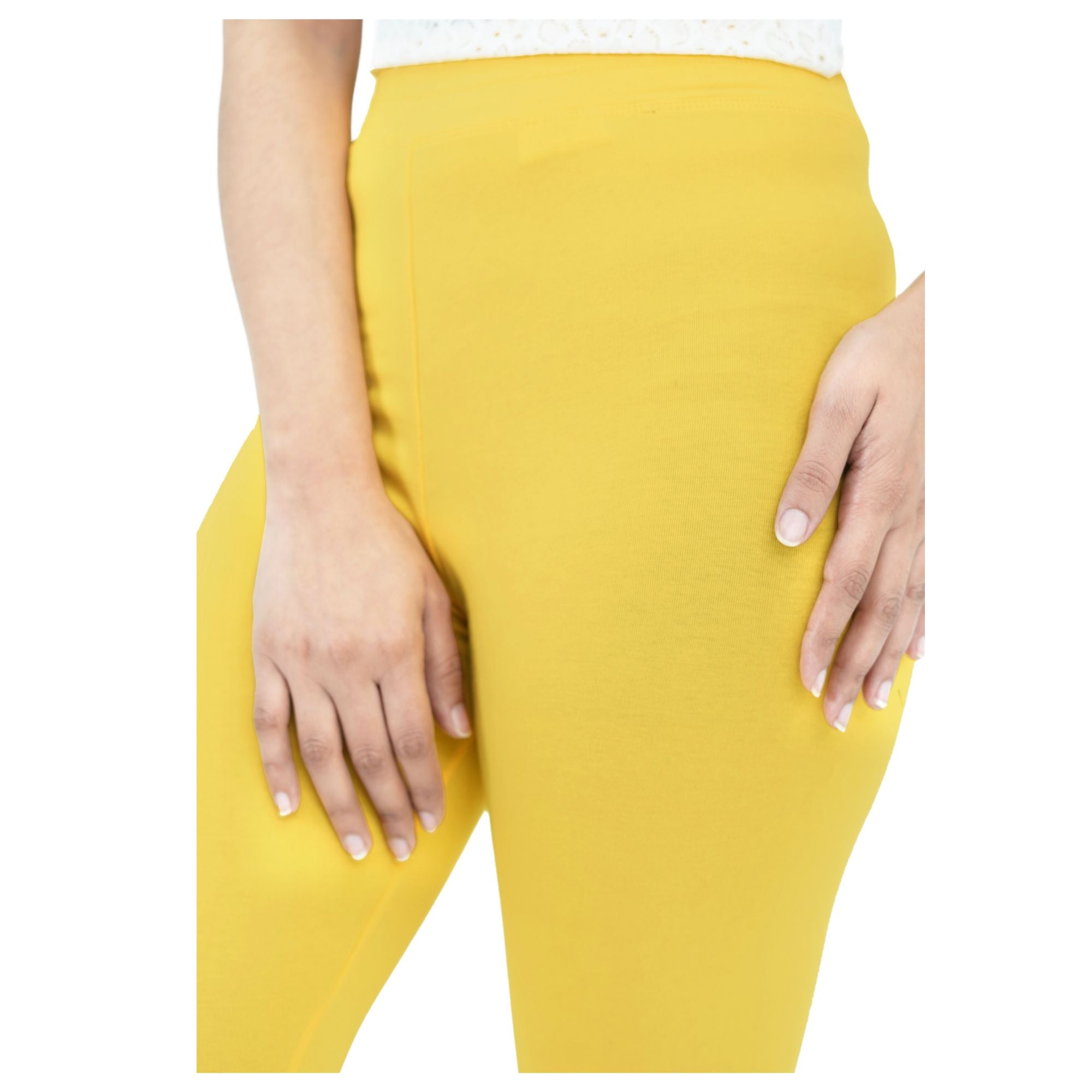 Damen Leggings aus 100% Baumwolle Gelb
