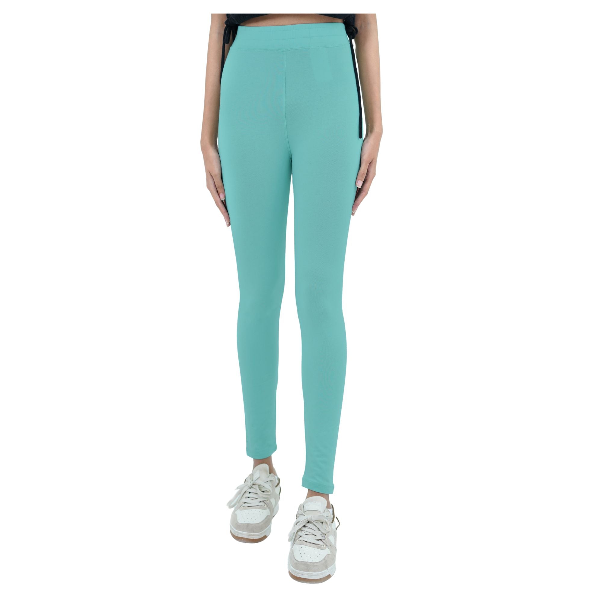 Damen Leggings aus 100% Baumwolle Aquamarin