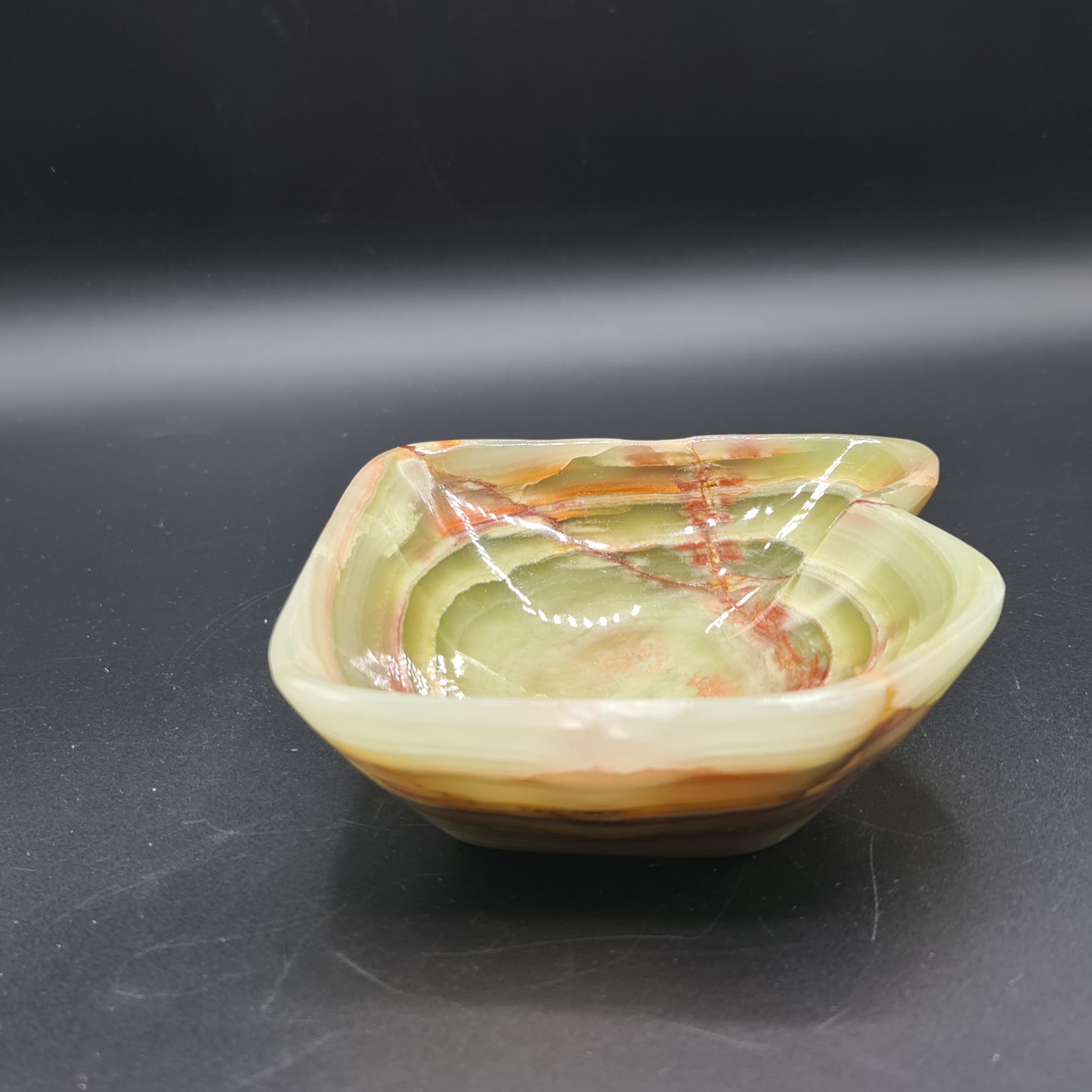 Onyx Kristall Freiform Schale, Himalaya Onyx, Natursteinschale Marmorschale, Geschnitzter Stein, spirituelle Geschenke, alternatives Dekor