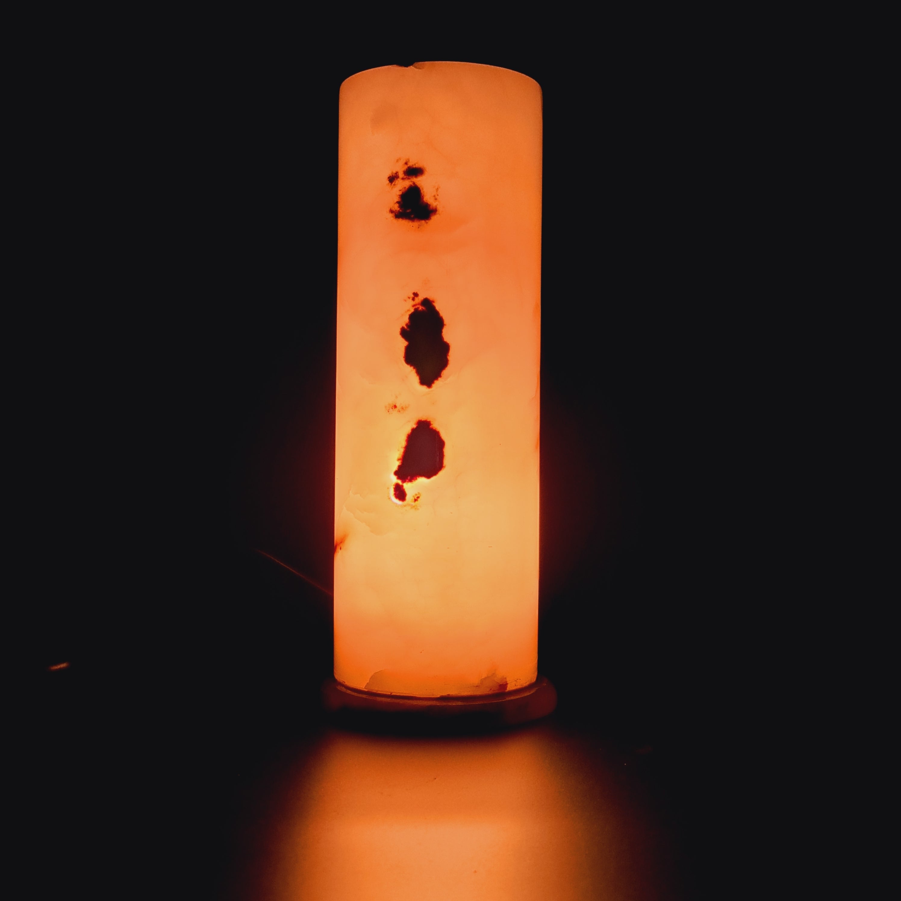 Onyx-Marmor-Tischlampe 12", Zylinderlampen, Marmor-Haushaltswaren, Kristall-Lampenzylinder, Marmor-Wohnkultur, Steinlampen