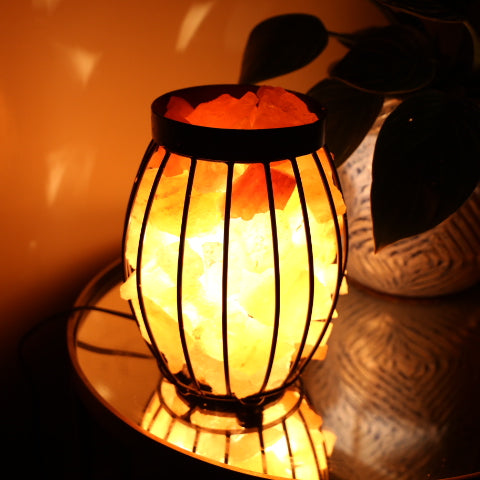 Himalaya-Salzlampe - Metallkorb