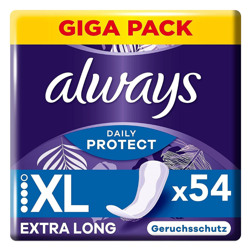 Always Dailies Slipeinlagen Damen Long Plus Extra Protect Giga Pack 54 Binden