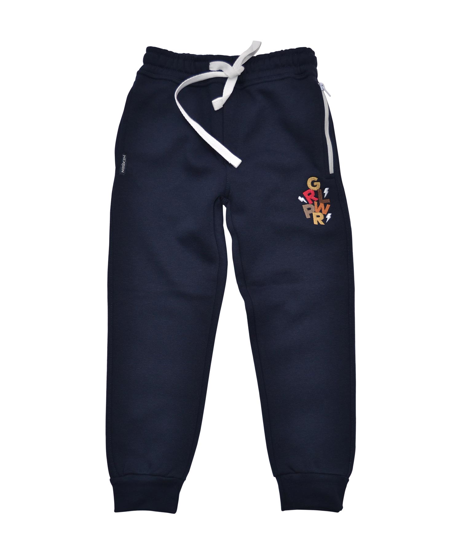 Mädchen Jogginghose Fleece Blau Stickerei