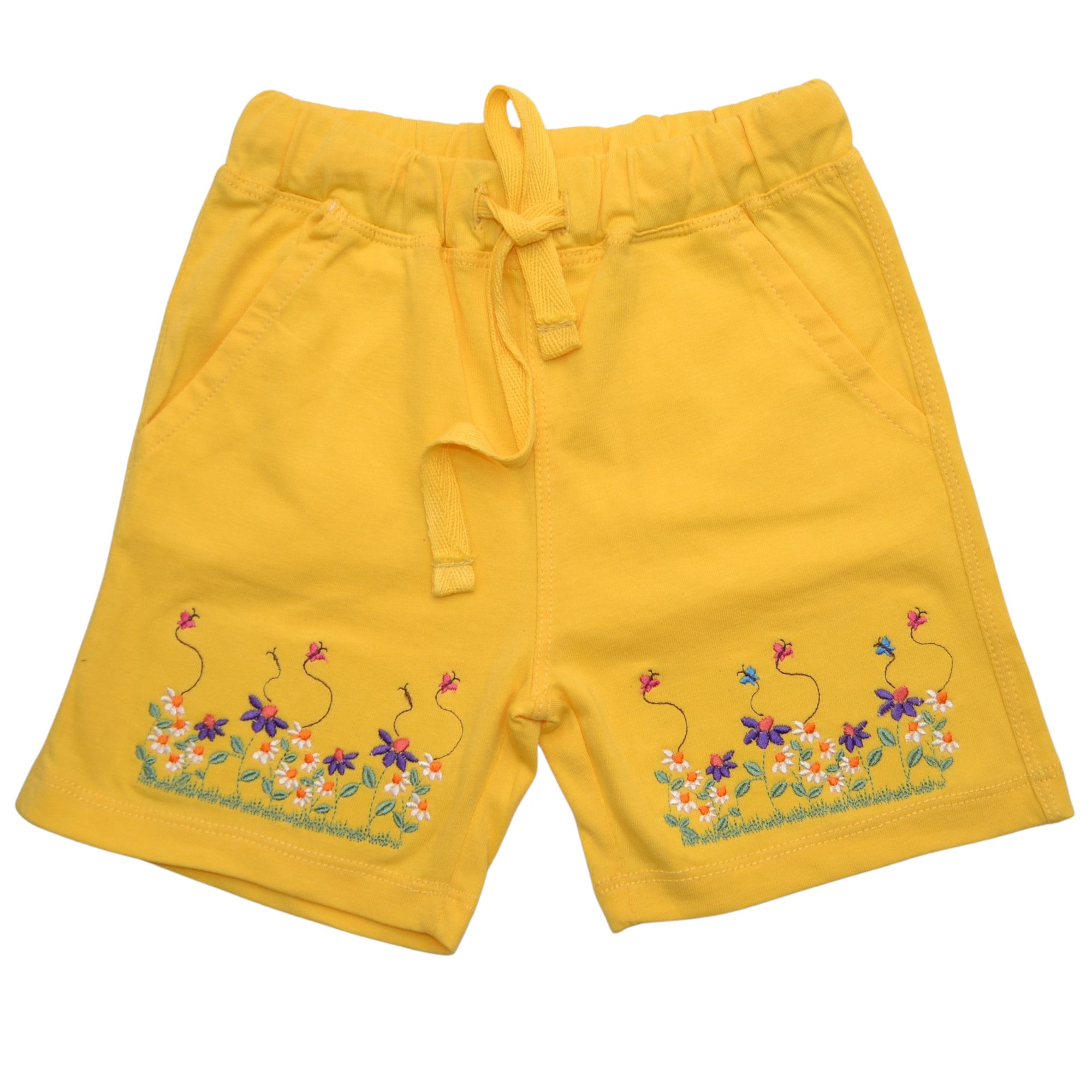 Mini-Mädchen Bermuda-Shorts Baby Shorts Gelb Blumen