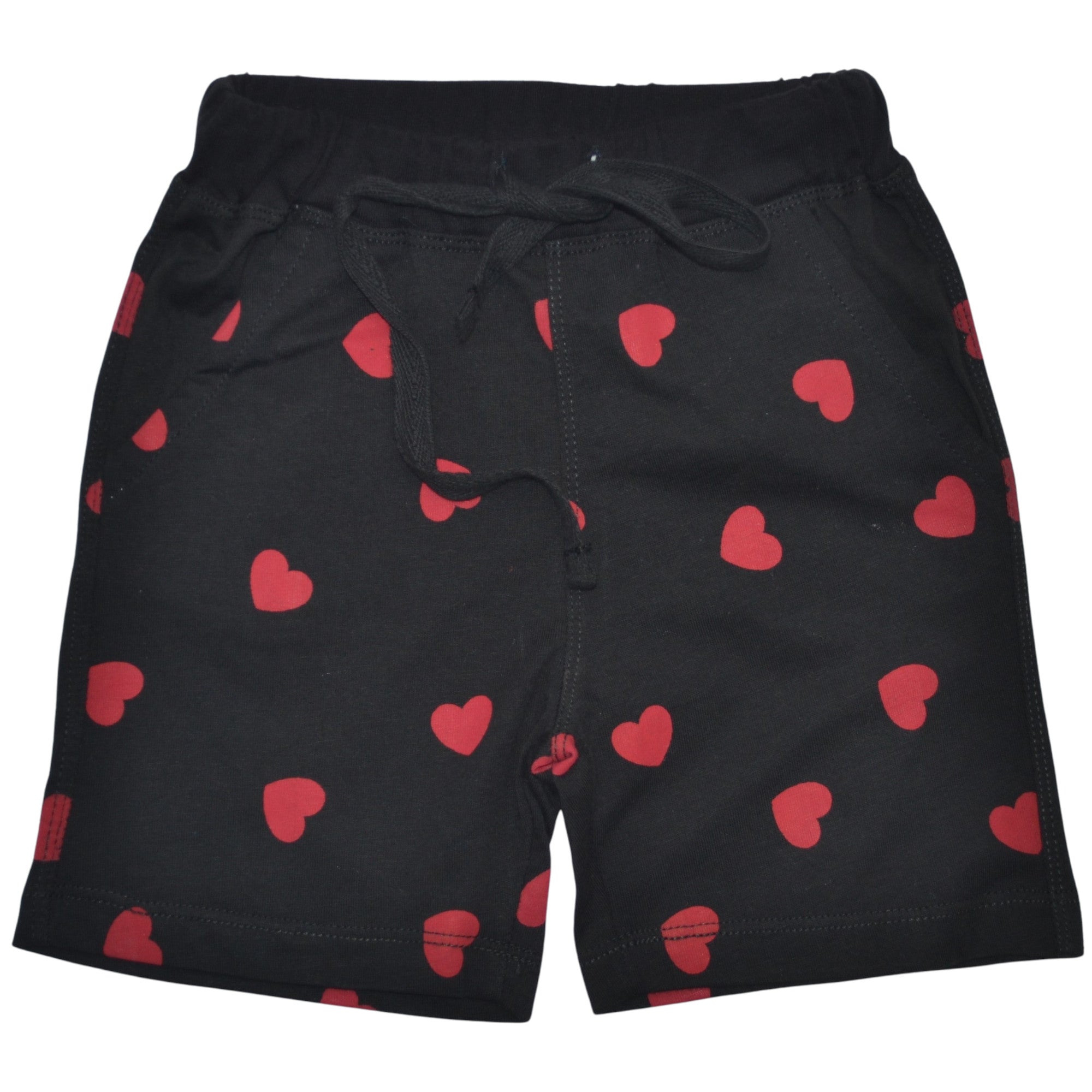 Mini-Mädchen Bermuda-Shorts Baby Shorts Schwarz Herz