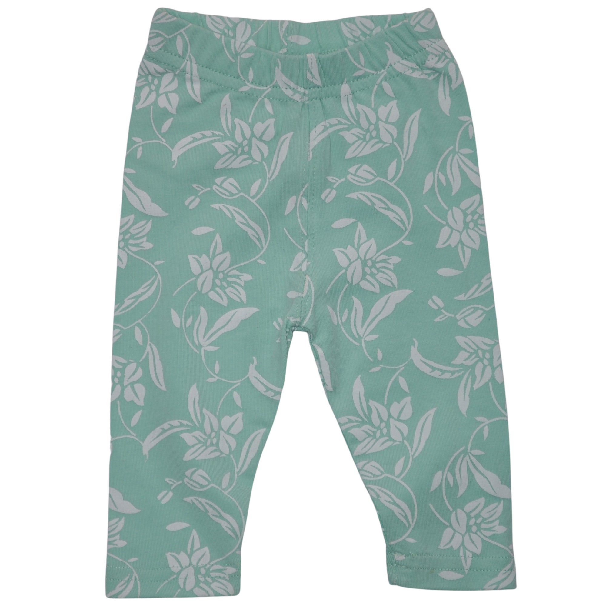 Mini-Mädchen Leggings Türkisgrün und Weiß