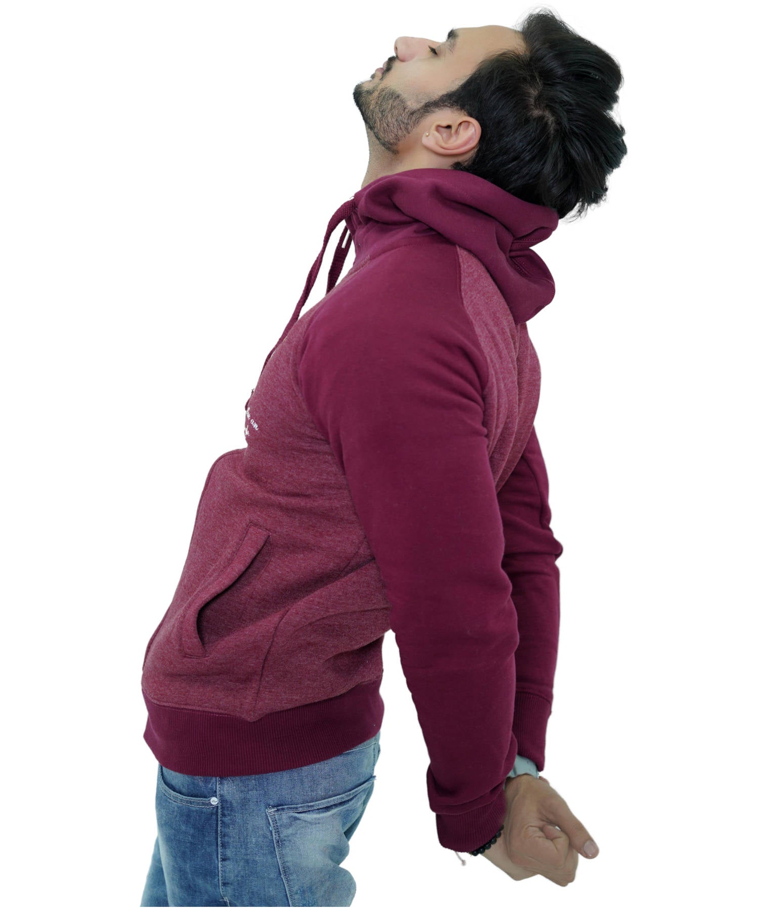 Herren Hoodie Zipper Reglan Kapuzenjacke mit Stickerei