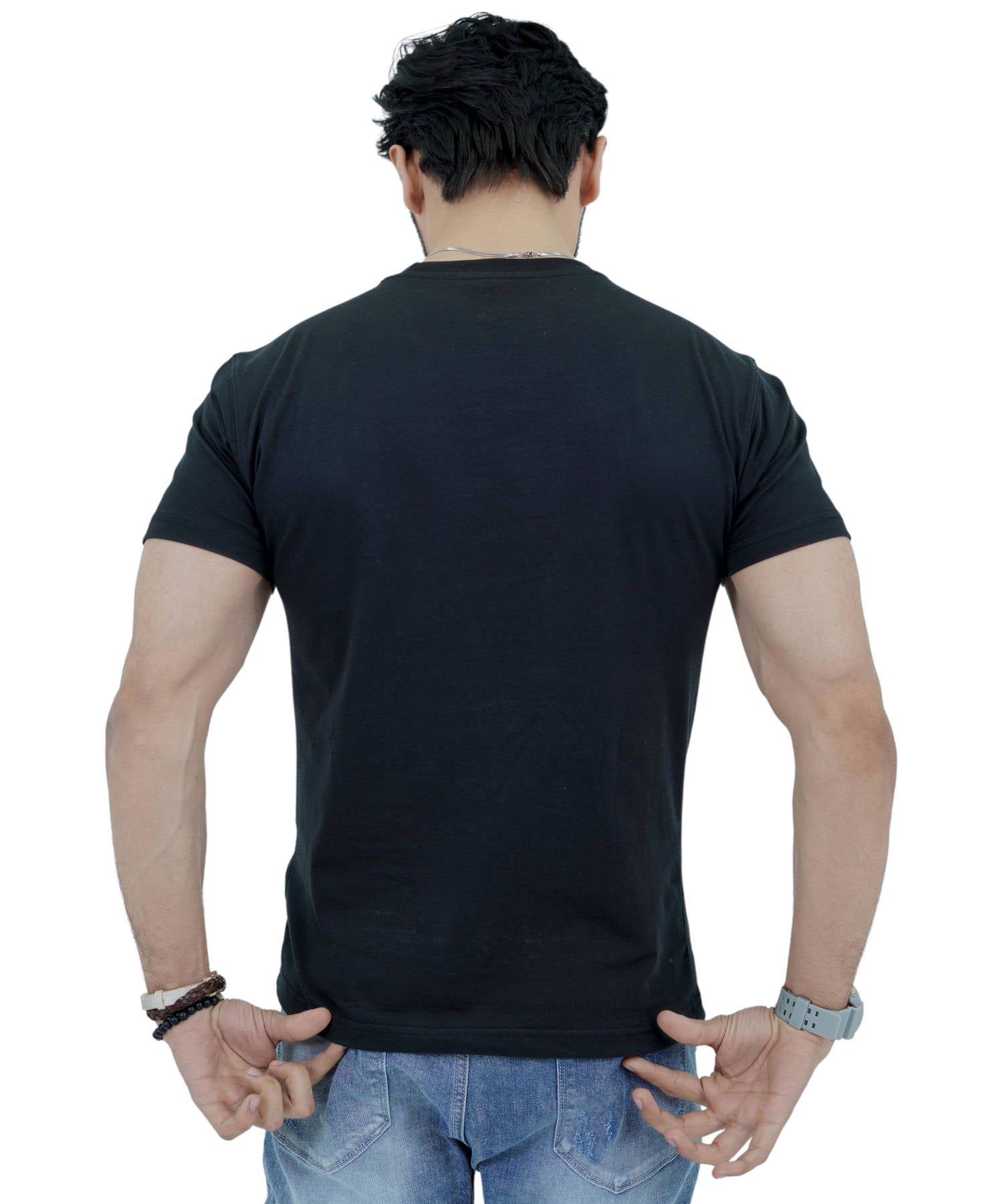 Herren T-Shirt Jersey 100% Baumwolle Slim Fit Kurzarm Aufdruck Schwarz mit Intergalaktische Fechten