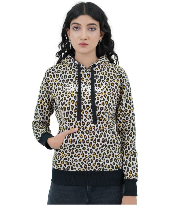 Damen Hoodie Kapuzenpullover Cheetah