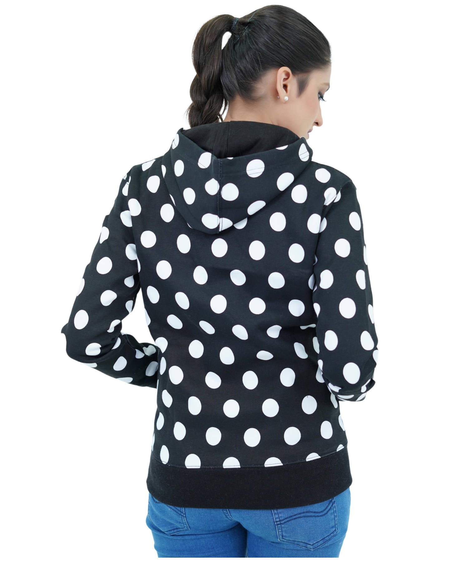 Damen Hoodie Kapuzenpullover Schwarz.