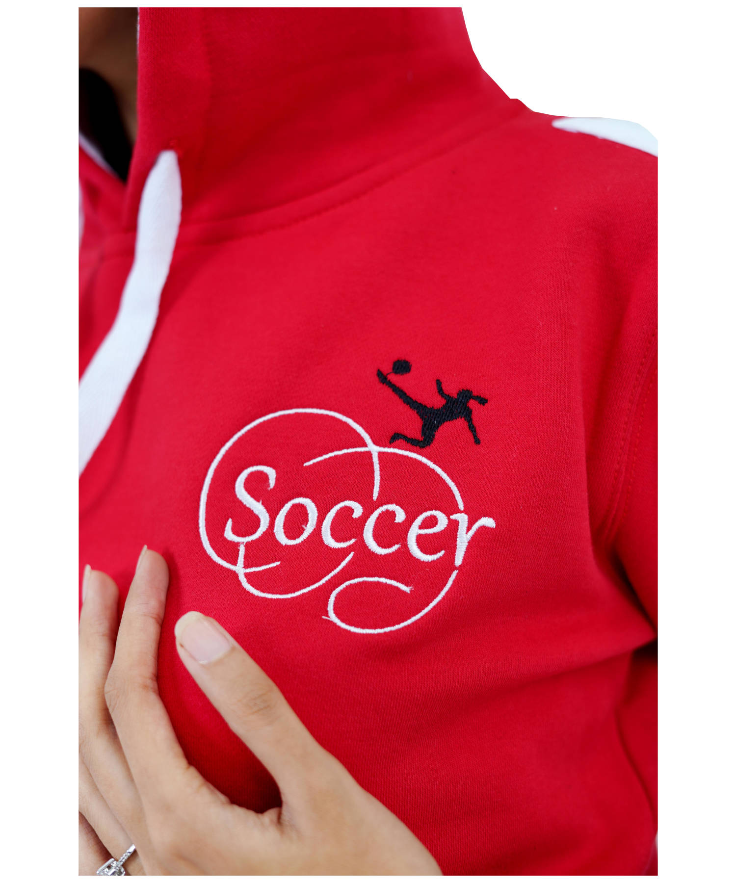 Damen Hoodie Kapuzenpullover Rot.