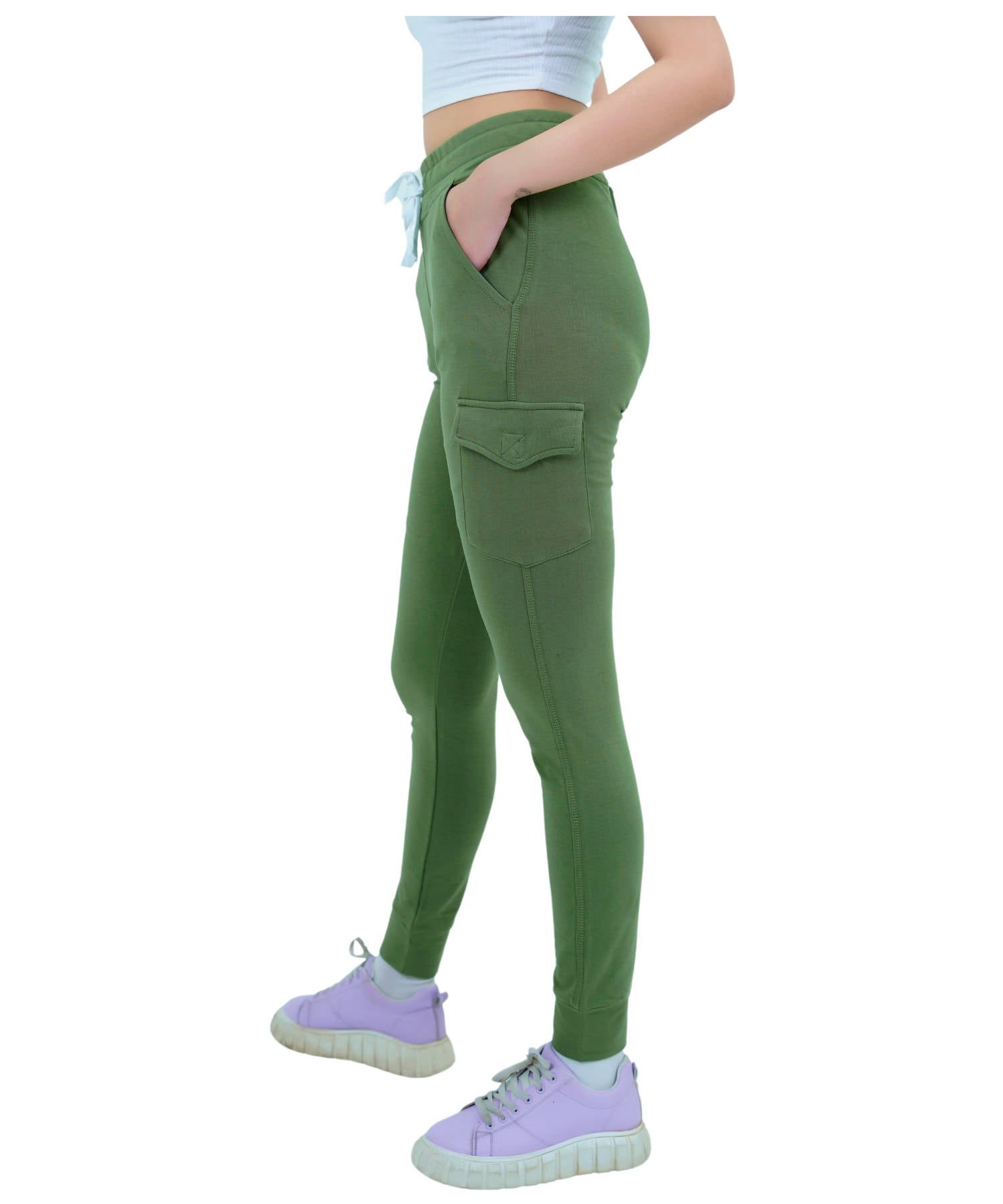 Damen Jogginghose Avocardo mit Seitentaschen aus Baumwolle Slim Fit