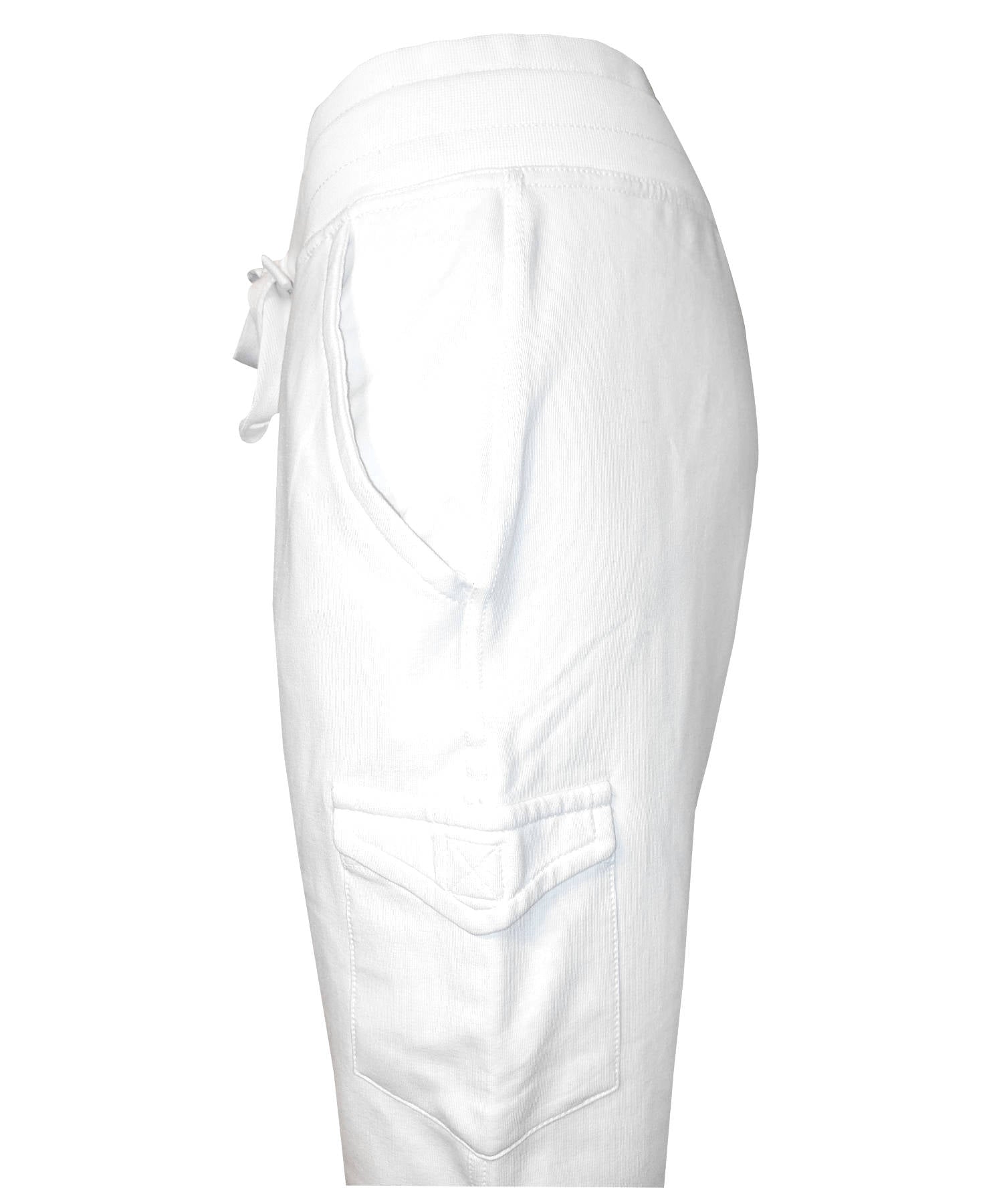 Damen Jogginghose Weiß mit Seitentaschen aus Baumwolle Slim Fit
